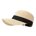 thumbnail image 1 of Sombrero de sol para mujer, moderno, con protección solar, gorra ancha para montar a caballo, acampar y fiestas. Beige, 1 of 9