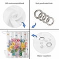 thumbnail image 4 of Spring Flowers Shower Curtain, Waterproof Shower Curtains for Bathroom, Watercolor Floral Leaves Butterflies Plant Washable Fabric Bathtub Curtain Set Bath Decor with 12 Hooks 48"x72", 4 of 8