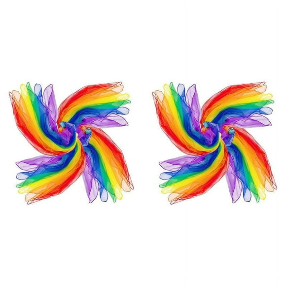 48Pcs Kids Juggling Scarves Dance Music Scarves Colorful Scarves Movement Scarves Rhythm Scarves for Children Movement