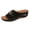 Black, variant on Rokment Womens Orthopedic Wedges Slides Dress Sandals Beach Summer Fashionable Casual Leather Open Toe Arch Support Platform Walking Slip on Dressy Mid Heels for Ladies Black Size 6.5