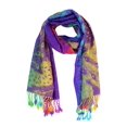 thumbnail image 4 of Colorful Rainbow Silky Tropical Colorful Exotic Pashmina Wrap Shawl Scarf, 4 of 5