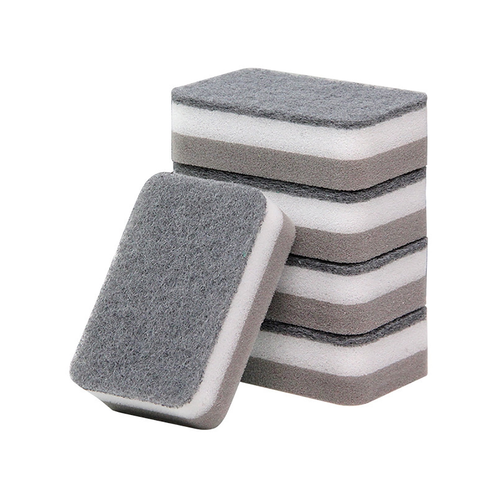 Bwiyojiz Count 5pcs 4.3x2.8x1.4" Wood Pulp Rags Dishwashing Grease Stain Sponge Block Wipe Home, Mesh, Multicolor, Gifts for Family