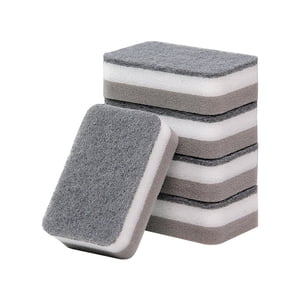 Bwiyojiz Count 5pcs 4.3x2.8x1.4" Wood Pulp Rags Dishwashing Grease Stain Sponge Block Wipe Home, Mesh, Multicolor, Gifts for Family