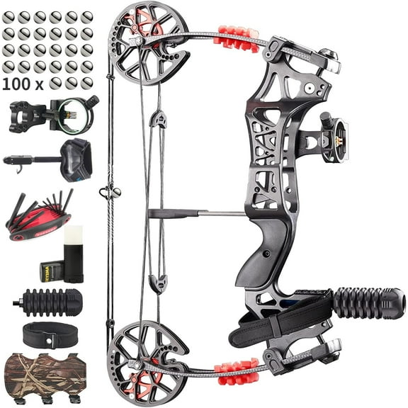 JUNXING M109E Compound Bow Kit with 100 Pcs Steel Balls