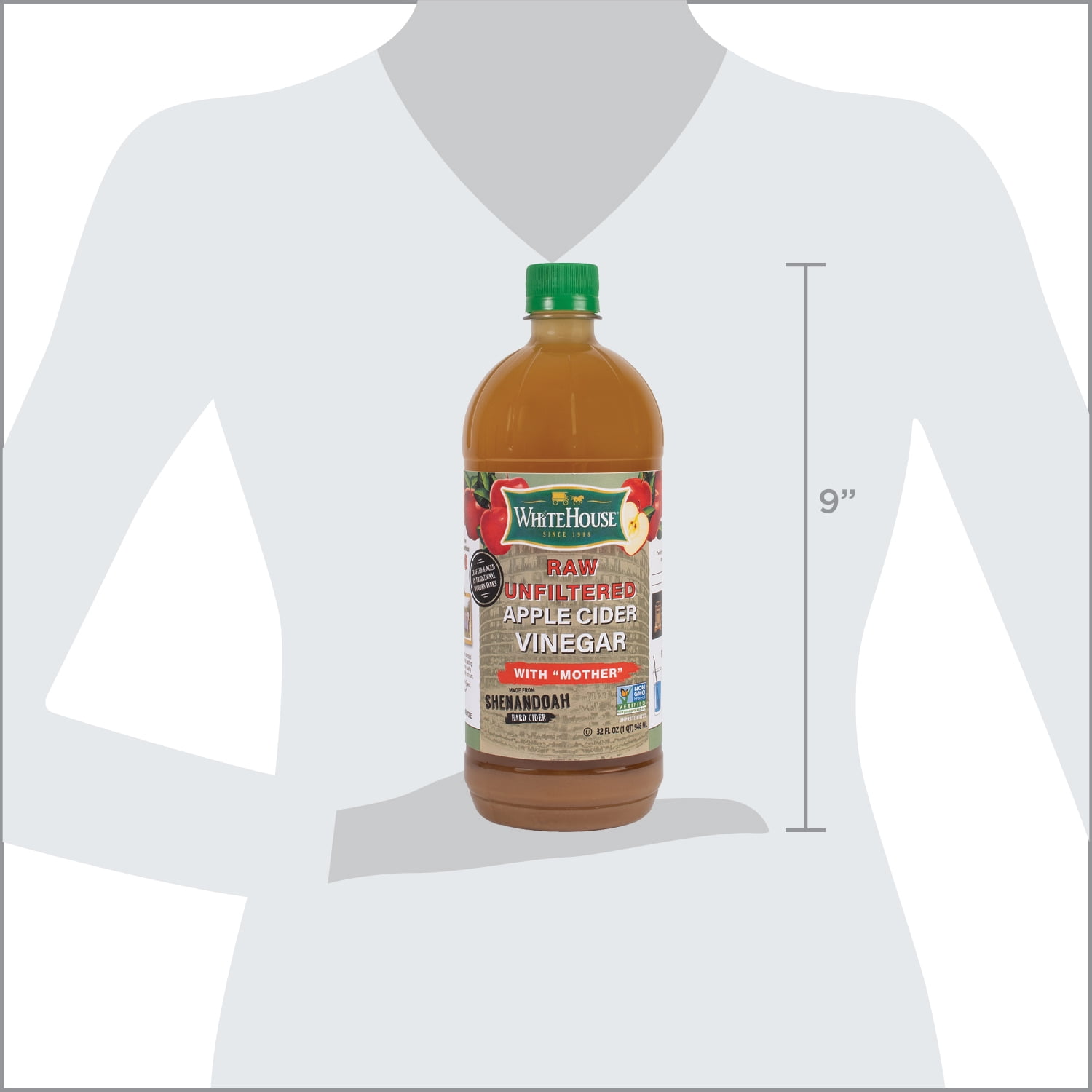 White House All Natural RAW Unfiltered Apple Cider Vinegar, 32 fl oz