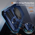 thumbnail image 3 of Case for iPhone 16 Pro Max,Military Grade Design Built-in 360 Degree Rotatable Magnetic Kickstand Heavy Duty Drop Protection Shockproof Phone Case for iPhone 16 Pro Max,6.9 inch（Blue）, 3 of 17