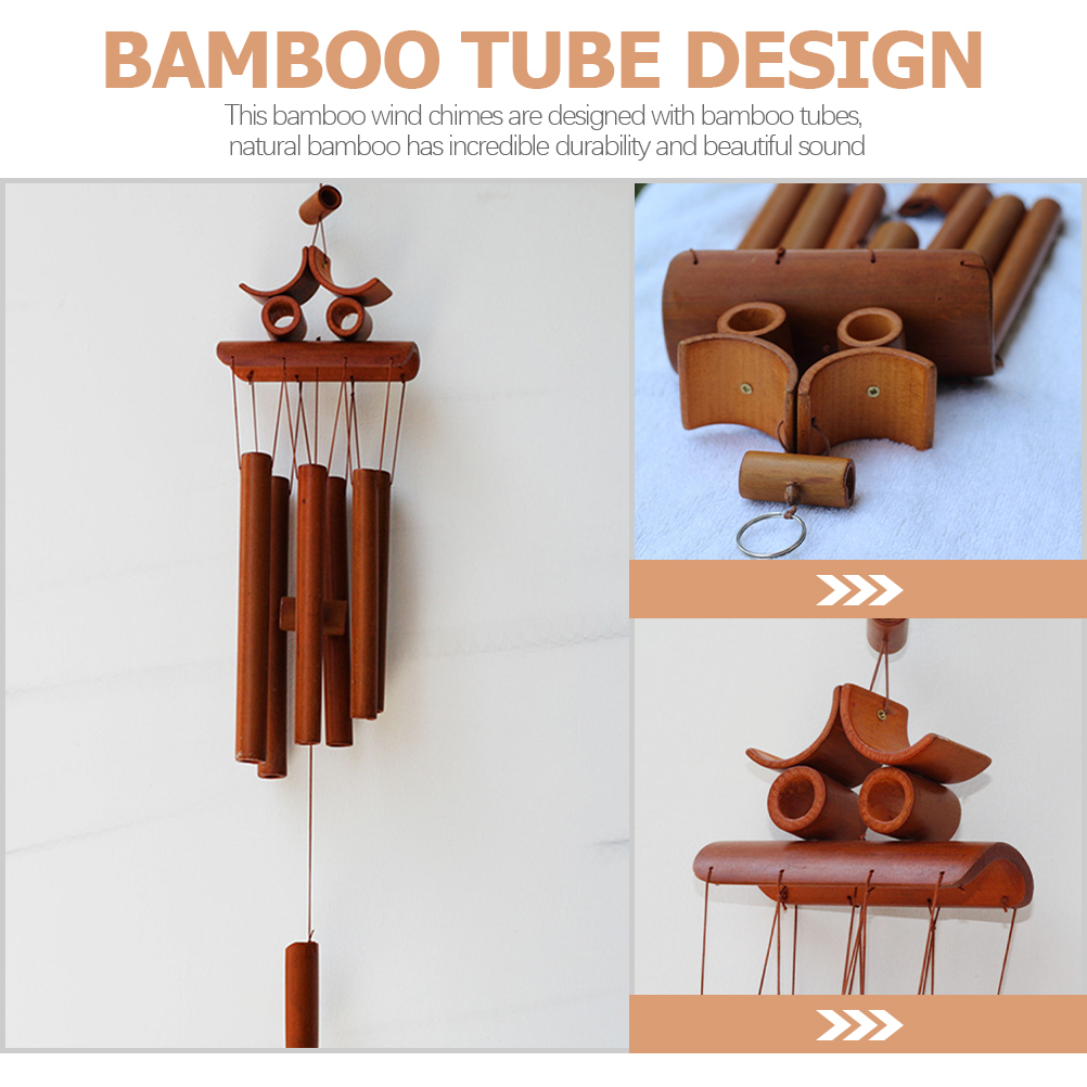 FRCOLOR Chime Hanging Wind Chime Outdoor Windchime Bamboo Wind Bell Decor