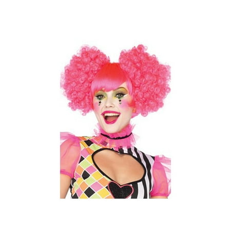 Harlequin neon curly puff wig