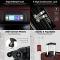 thumbnail image 4 of DUKAP Intely 32" Hardside Lightweight Luggage with Spinner Wheels and Integrated Weight Scale, Wine, 4 of 10