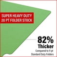 thumbnail image 7 of 20 pt Super Heavy Duty Color Folders, Full Cut End Tab, Letter Size, Green (Box of 40), 7 of 7