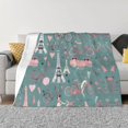 thumbnail image 1 of Paris Eiffel Tower Fleece Flannel Throw Blanket Soft Warm Blanket For Couch, 1 of 9