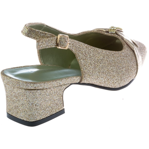 Wide width gold dress deals shoes