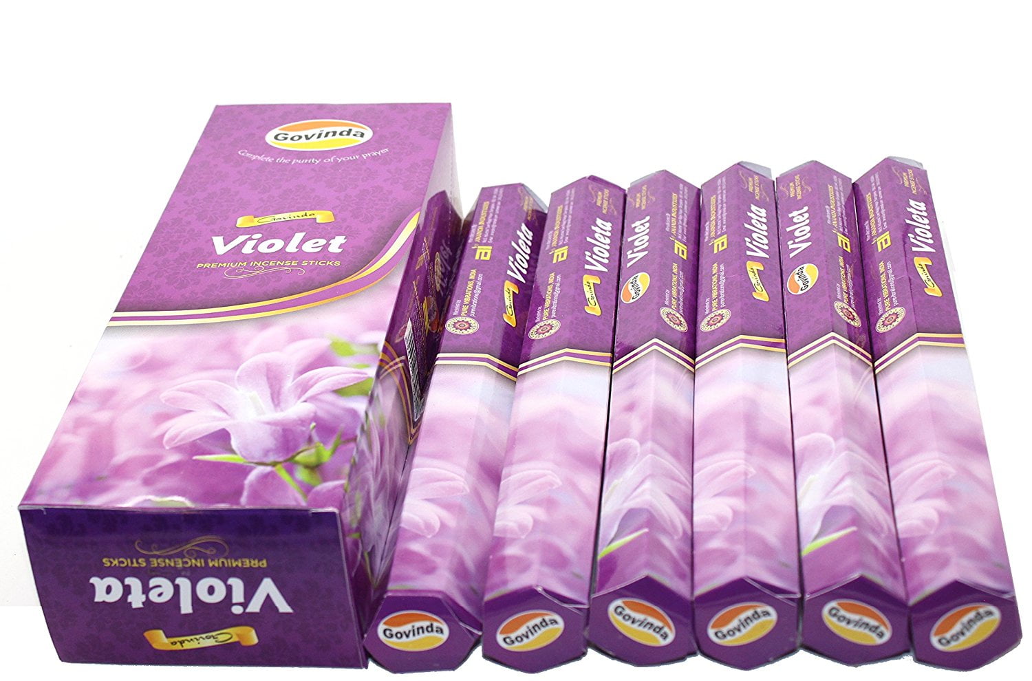 Govinda® Incense Violet 120 Incense Sticks, Premium Incense, Masala Coated