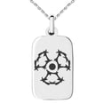 thumbnail image 1 of Stainless Steel Barbed Wire Radioactive Engraved Small Rectangle Dog Tag Charm Pendant Necklace, 1 of 1