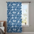thumbnail image 4 of Blue White Floral Sheer Curtains 54 Inches Long, Farmhouse Retro Botanical Leaves Light Filering Curtains, Breathable Simi Curtain Privacy Drapes for Kitchen Bathroom Small Window Treatment, 4 of 9