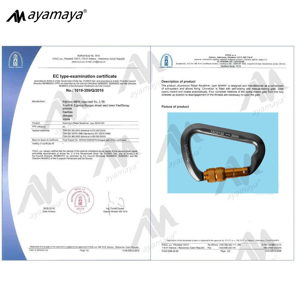 3PACK AYAMAYA Climbing Carabiner, Aluminum D Ring Locking Clip Hook, Screw Locking Screwgate Carabiners,Screw Lock Hook for Traveling Camping (Gray)