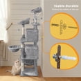 thumbnail image 4 of Yaheetech 67.1" H Large Cat Tree with 2 Big Condos and 1 Basket, Light Gray, 4 of 7