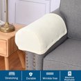 thumbnail image 3 of Un par de fundas para reposabrazos de sofá, terciopelo de zorro plateado para el hogar, funda protec Abanopi Beige, 3 of 7