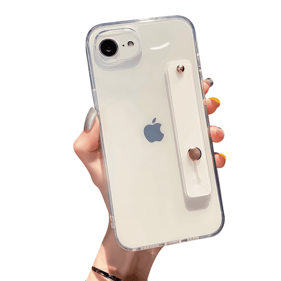 siduater Clear Case for iPhone 16e | Shockproof Translucent PC Back Cover Soft TPU Bumper with Adjustable Finger Grip Loop for Girls Women, HD Clear