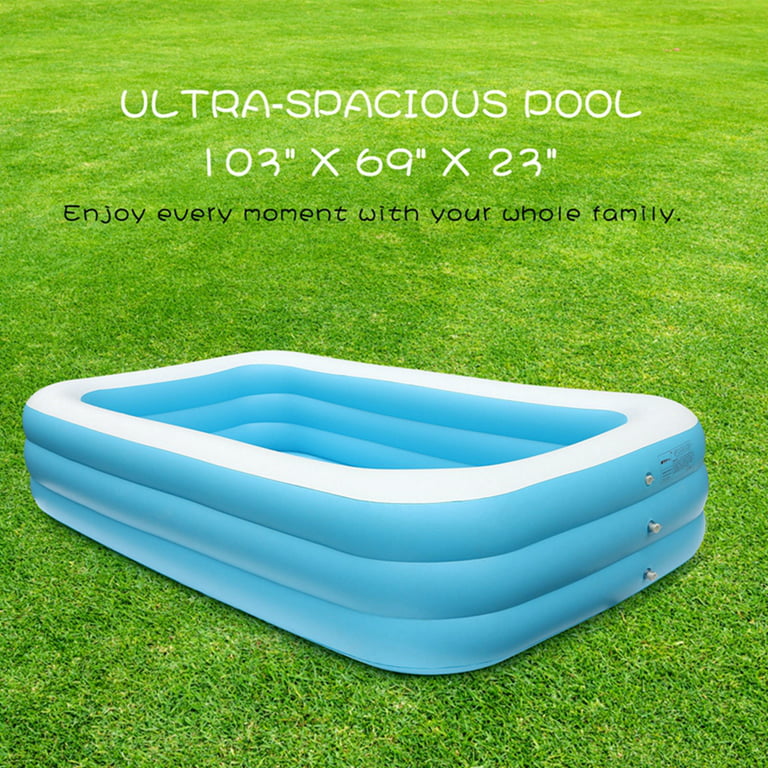 Inflatable Family Swimming Pools Above Ground Portable Outdoor Backyard  Easy Set Blow Up Pools for Kids and Adults Family Lounge Pools (10ft x 30in)