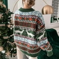 thumbnail image 4 of jsaierl Ugly Christmas Sweater Women Knit Mock Neck Reindeer Print Top Long Sleeve Plus Size Holiday Pullover Sweater Christmas Gifts for Women, 4 of 7