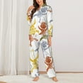 thumbnail image 3 of Wukai Cartoon Monkey Print Women's Pajama Set - Soft Long Sleeve Sleepwear for Comfort and Style-Large, 3 of 9