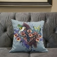 thumbnail image 5 of Amrita Sen Hummingbird Love Throw Pillow with Removable Cover in Brown Blue Gray 18x18, 5 of 5