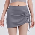 thumbnail image 4 of Aihuaihua Tennis Skirts for Women Bodycon Casual Mini Skirts Adjust Drawstring Ruched Short Skirt Club Skirt Grey XL, 4 of 4