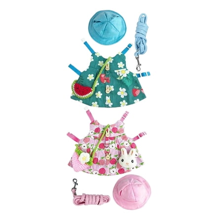 2 Set Rabbit Vest Harness Kitten Hedgehog Bunny Clothes Costume Pet Supplies