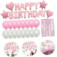 thumbnail image 7 of Pink Birthday Party Decorations Set Pink Happy Birthday Ball Banner Heart Star Balloons Star Balloons Confetti Balloons Tassels Curtain Foil Tablecloth for Birthday Party Supplies,Pink Set, 7 of 7