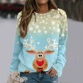 thumbnail image 2 of EHQJNJ Chandails en Molleton pour Femmes Tendance Automne Graphique Joyeux Noël Imprimé Col Rond Chandail en Molleton Col Rond Ajusté Pull Tops Décontracté Manches Longues Chemises d'Entraînement Blouse Ample, 2 of 4
