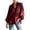 Wine, variant on Women Ruffle Collar V Neck Blouse Puff Lantern Long Sleeve Texture Shirt White S