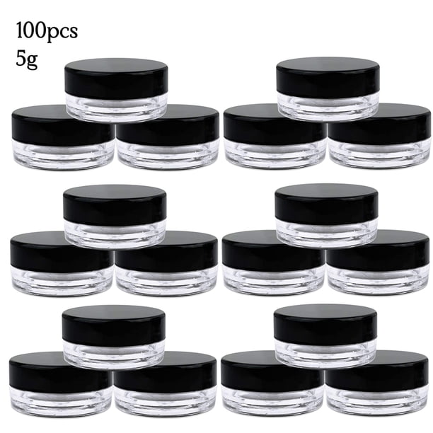 Botella de maquillaje de 100 piezas, mini tarro cosmético de muestra, recipiente de crema facial recargable portátil, 5 g, negro kenally HA004482-04