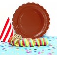thumbnail image 2 of HEIPINIUYE 25 Pieces Brown Paper Plates 7 Inch Brown Scalloped Plates Disposable Dinner Plate for Wedding Baby Shower Birthday Party Dessert Plate, 2 of 7