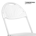 thumbnail image 5 of MoNiBloom Plastic Folding Chair with Fan Back, 10pcs Portable Commercial Seat, for Wedding Picnic Banquet, White, 5 of 12