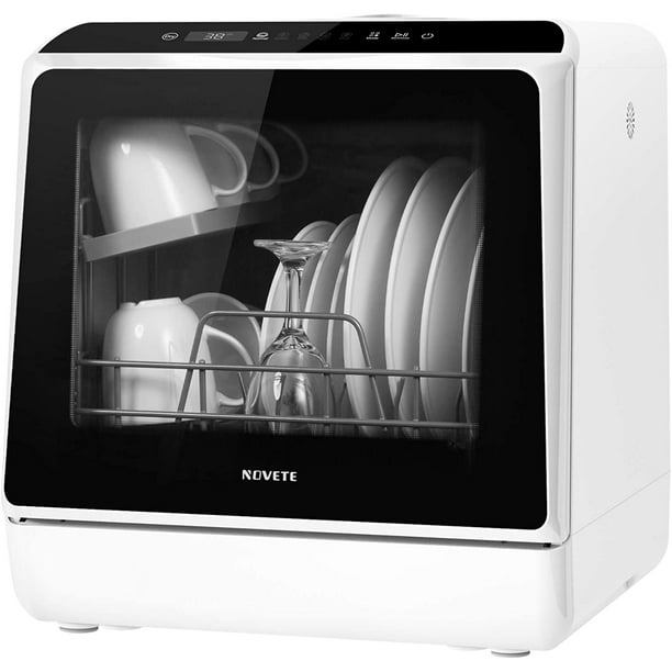 NOVETE TDQR01 Compact Countertop Dishwasher with 1.3Gallon Builtin