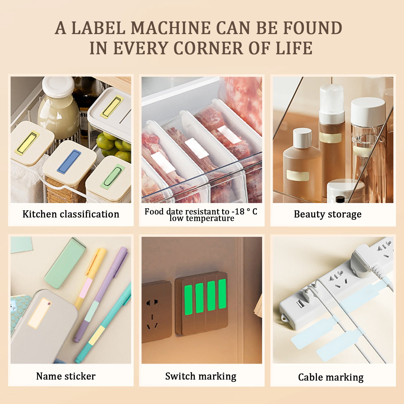 Portable Bluetooth Thermal Label Maker, Mini Wireless Sticker Printer for Home and Office Organization, Inkless Pocket Labeler with App Templates