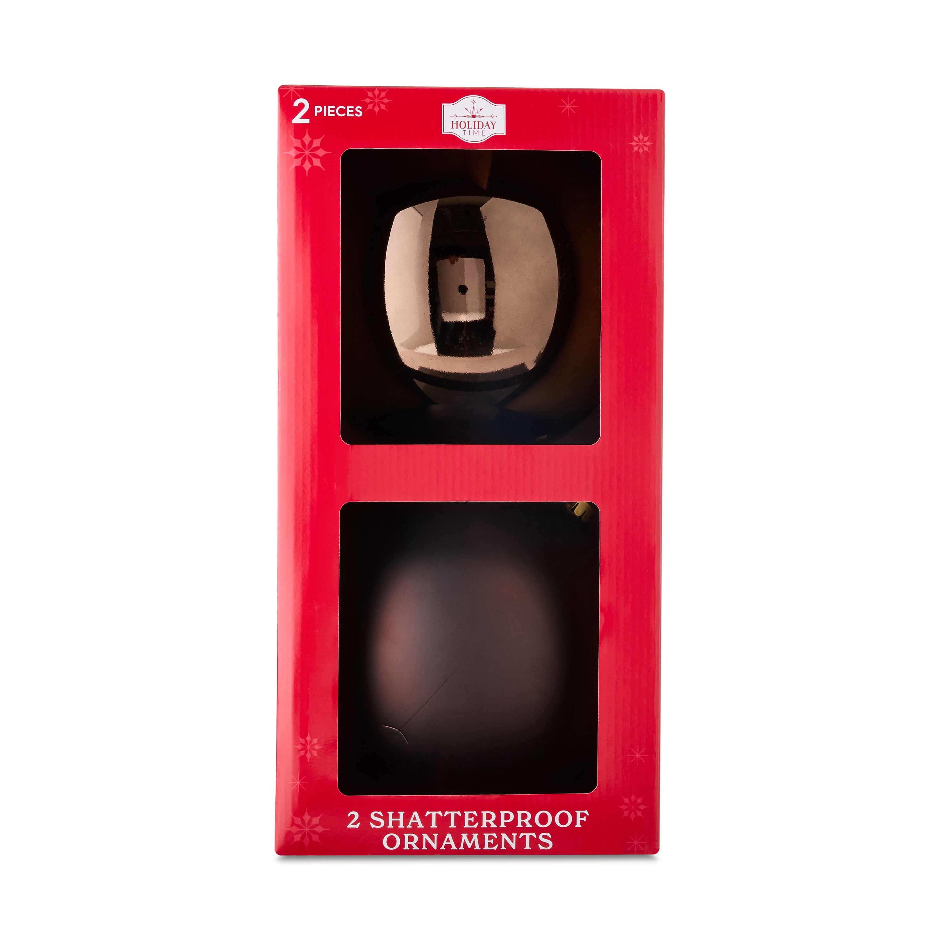 2-Count Brown Jumbo Shatterproof Christmas Ornaments, 7.8 in, by Holiday Time