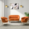 thumbnail image 6 of Cute Loveseat Sofa with Flower Shaped Back Design, Orange, 6 of 10