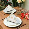 thumbnail image 2 of Iauyy Satin Napkins Set of 6- Pastel-pink Roses DIY Printing Decoration Cloth Napkin- Easy Care for Home/Party, 2 of 8