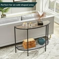 thumbnail image 6 of Console Table 2 Tier Narrow Entryway Table with Storage Shelves Half Moon Sofa Couch Table Industrial Small Entry Way Tables for Living Bedroom Hallway Office Easy Assembly, Gray Black, 6 of 17