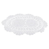 Handmade White Oval Crochet Cotton Table Doilies Pmats, or up sofa for bedroom,computer desk,sofa,living room,study room - 15X11Inch