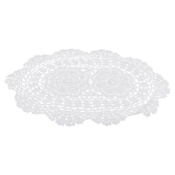 Handmade White Oval Crochet Cotton Table Doilies Pmats, or up sofa for bedroom,computer desk,sofa,living room,study room - 15X11Inch