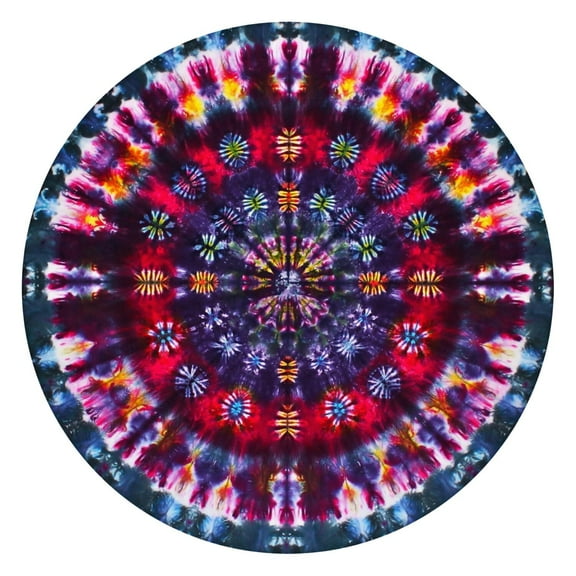 Vintage Hippie Tie Dye Tablecloth Featuring Rainbow Psychedelic Swirl, Watercolor Abstract Patterns, Boho Retro Multicolor Tie Dye Design