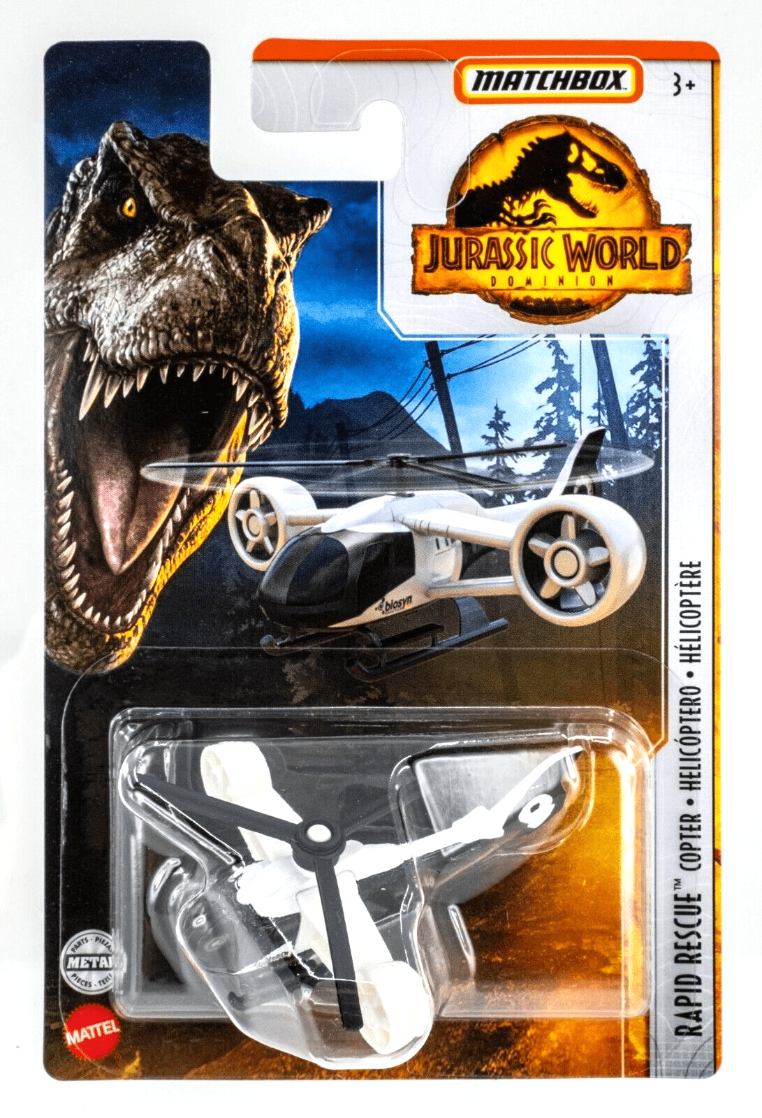 Matchbox Jurassic World Dominion Rapid Rescue Copter WHITE 164