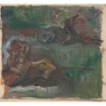 thumbnail image 2 of Arnold Peter Weisz-Kubínčan 21x20 Gold Ornate Framed and Double Matted Museum Art Print Titled - Two Reclining Dogs (1930-1940), 2 of 4