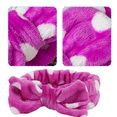 thumbnail image 3 of Diadema de spa, diadema de maquillaje de vellón coralino, diadema cosmética para lavado de cara, diadema de felpa para ducha, diadema facial para mujer, diadema con lazo Adepaton CPB-DE-LYY770-7, 3 of 5