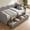 Black-With Drawers, variant on Twin Size Upholstery Daybed with Trundle and USB, Twin to King Design Adorable Wave Shaped Extendable Linen Sofa Bed Cozy Gingham Daybed, for Living Room and Bedroom