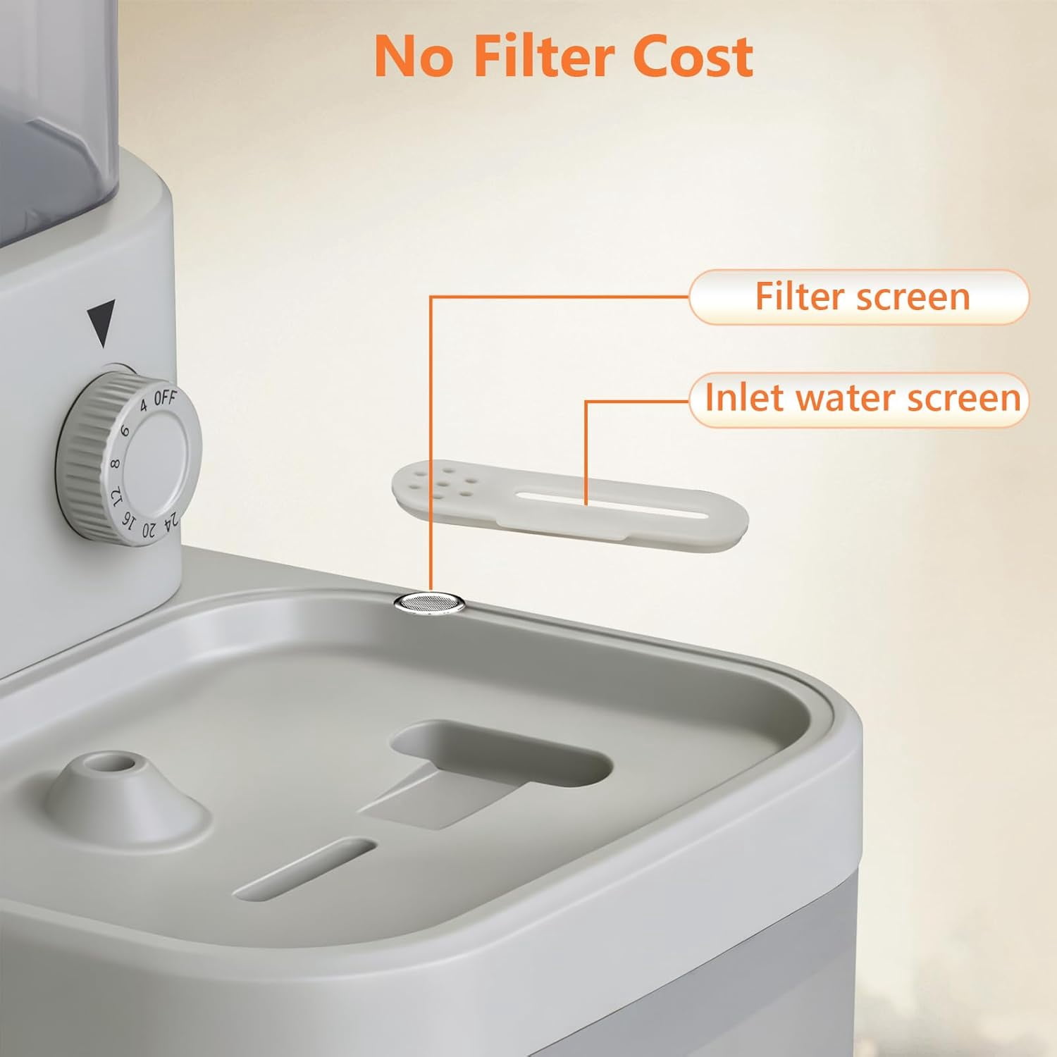 Filterless Cat Water Fountain, 3L/102oz Ultra-Quiet Pet Fountain with Separation Design
