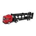 thumbnail image 4 of Camión de remolque de juguete, vehículos de construcción, vehículos de ingeniería realistas para niños, coche de plataforma plana Rojo, 4 of 9